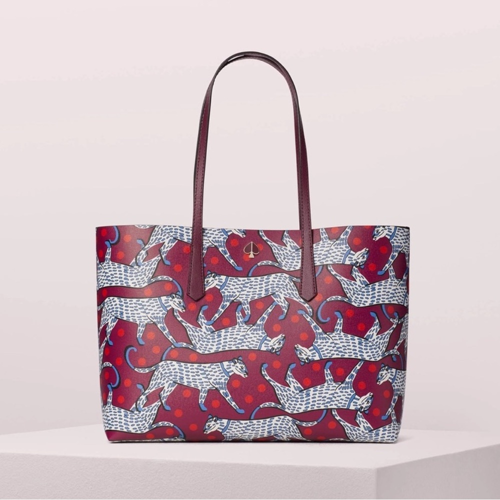 KATE SPADE Molly Panther Print Large Tote Bag